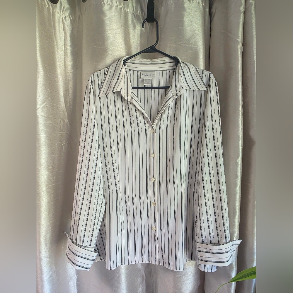 Worthington Woman's White and Black Striped Shirt